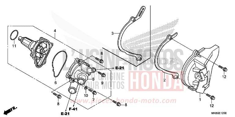 POMPE A EAU de CBR1000RR "Fireblade" VIBRANT ORANGE (YR250X) de 2015